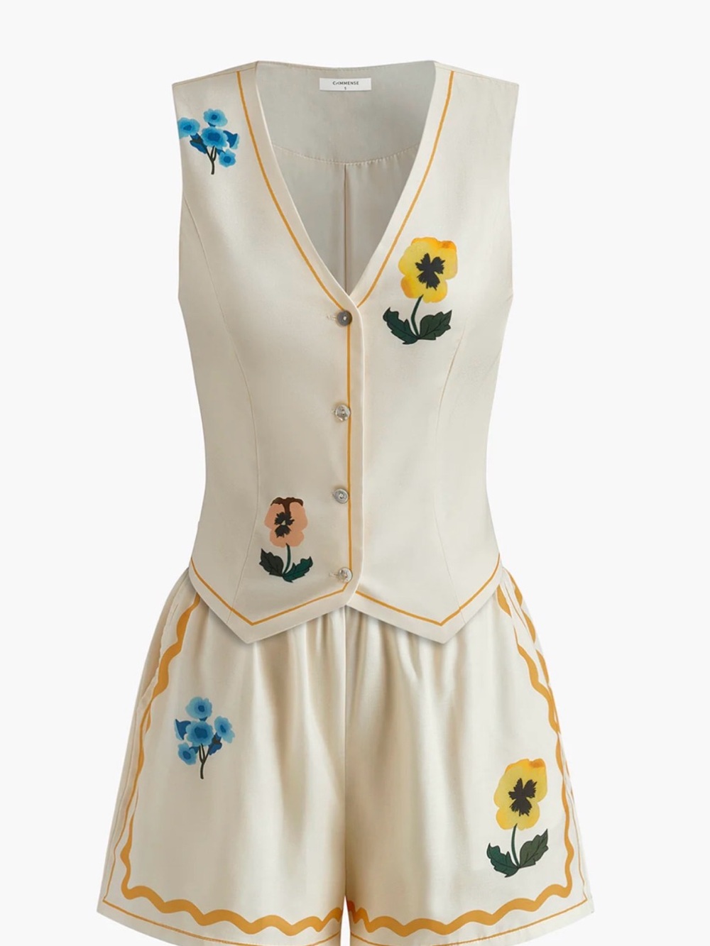 COMMENSE!! Floral Print Tank Shorts Set - Picture 4 of 10
